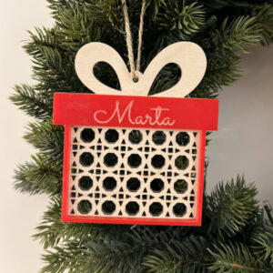 Drewniana bombka 3D - PREZENT Z IMIENIEM