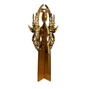 Anioł z plexi złote lustro