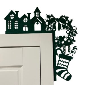 Świąteczna kładka na drzwi filc zielona