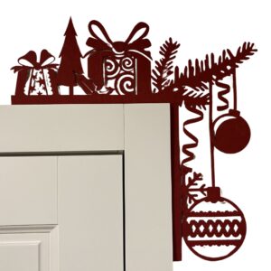 Świąteczna kładka na drzwi filc czerwona