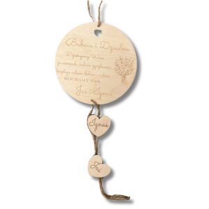 Okrągła zawieszka z życzeniami