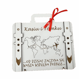 kartka podarunkowa w kształcie walizki